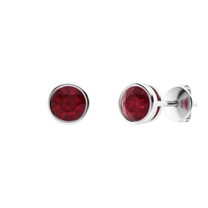 Classic Round Shaped Ruby Earrings