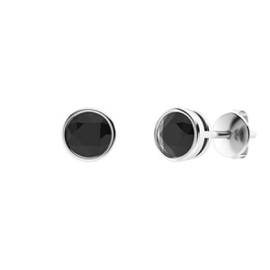 Harlene 1.00 - 4.00 Carat Black Round cut Bezel Set  Studs Diamond Earrings