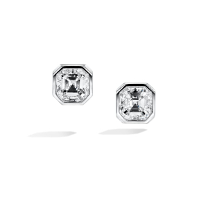 0.10- 3.00  Carat Asscher Cut  Bezel Setting  Octagon Shape Solitaire Stud Earrings