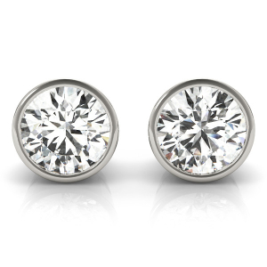 0.10-3.00 Carat Round Bazel Setting Fashionable Solitaire Diamond Stud Earrings