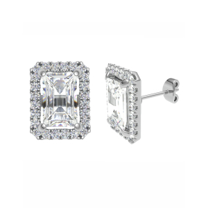 0.60-3.00 Carat Round and Cushion Cut Diamond Earrings With Round Diamond Set