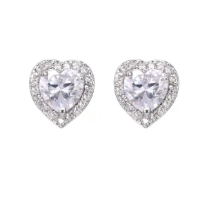 Jaydah Lab-Created 3 Prong Halo Diamond Earrings