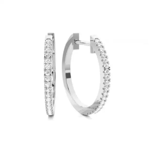 Khloee 0.75 Carat Natural Round cut 4 Prong  Hoop Diamond Earrings