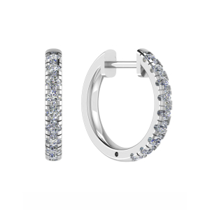Kaci Natural Rose Gold Prong Set Hoop Diamond Earrings