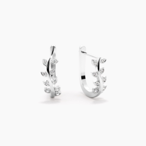 0.10 Carat Natural And Lab Grown Round Diamond Hoop Earrings