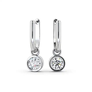 Lianour Natural Bezel Set Drop Diamond Earrings