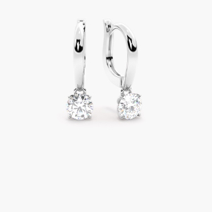 0.20-2.00 Carat Natural  Prong Setting Round Diamond Hoop Earrings