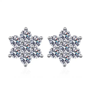 0.50 Carat Natural And Lab Grown Round Diamond Cluster Earrings