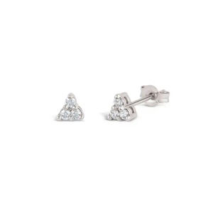 0.30 Carat Natural And Lab Grown Round Diamond Trio Cluster Earrings
