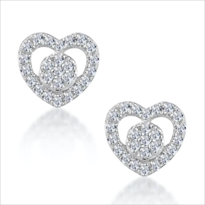 0.26 Carat Natural And Lab Grown Round Diamond Cluster Earrings