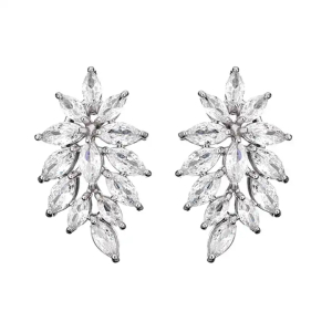 6.00 Carat Natural And Lab Grown Marquise Cut Flower Style Designer Earrings