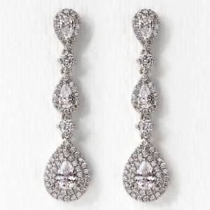 3.50 Carat Natural And Lab Grown Pear And Round Shaped Designer Diamond Earrings