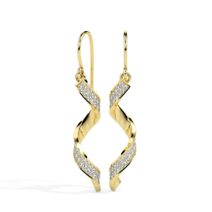 Kellina 1.00 Carat Natural Round cut Pave Set  Designer Diamond Earrings