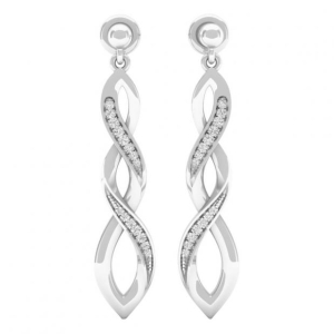 0.25 Carat Prong Setting Criss Cross Designer Round Diamond Earrings