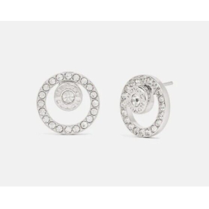 0.30 Carat Round Circle Halo Designer Diamond Earrings