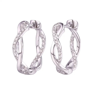 0.50 Carat Natural Round Curly Style Designer Diamond Earrings