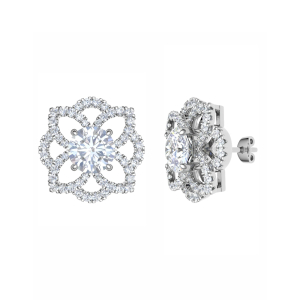 0.60-2.00 Carat Flower Style Cluster Earrings