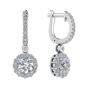 Katin 0.50 - 1.50 Carat Natural Round cut 4 Prong  Drop Diamond Earrings