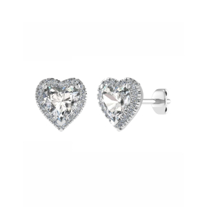 Janay Lab-Created 3 Prong Halo Diamond Earrings