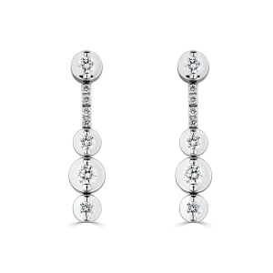 0.55 Carat Natural Round Trilogy Style Diamond Earrings