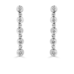 0.65 Carat Natural Round Sparkle Diamond Drop Earrings