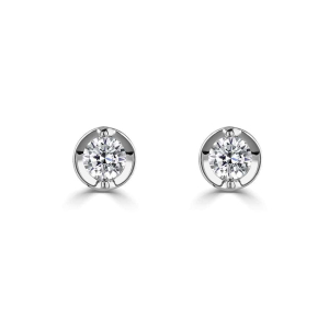 0.10-0.75 Carat Natural Round Brilliant Diamond Stud Earrings