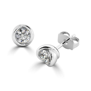 Jazlynn Lab-Created Half Bezel Studs Diamond Earrings