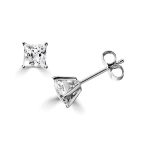 0.25-1.50 Carat Natural Princess Cut Diamond Stud Earrings