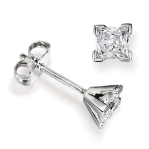 0.15-1.50 Carat natural Square Box Claw Stud Earrings