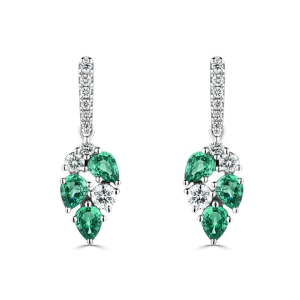 1.58 Carat Pear Shaped Gemstone Earrings in Blue Sapphire,Ruby,Emerald