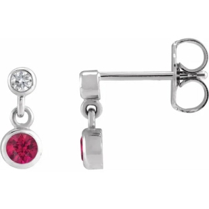Hamest 0.36 Carat Natural Ruby Round cut Bezel Set 