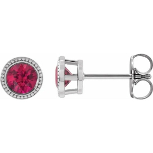 Haverly 0.48 Carat Natural Ruby Round cut Bezel Set 