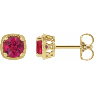 Heilewisa Natural Ruby Yellow Gold 4 Prong Set 