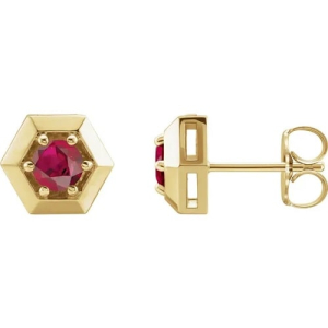 Hrystyna Natural Ruby Yellow Gold 6 Prong 