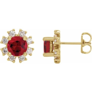 Heallfrith Natural Ruby Yellow Gold 4 Prong Set 
