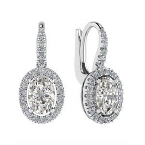  Stylish Oval Diamond Hoop Earring