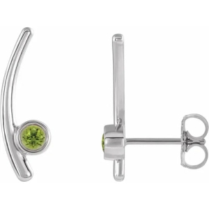 Felberta 0.24 Carat Peridot Round cut Bezel Set  Diamond Earrings