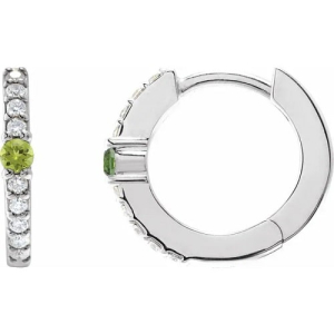 Felienne 0.28 Carat Peridot Round cut Prong Set  Diamond Earrings