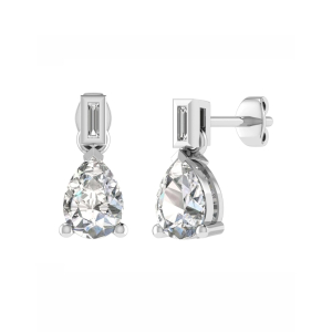 Lisanor Natural 3 Prong Drop Diamond Earrings