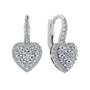 Kalyn Natural Yellow Gold Pave Set Hoop Diamond Earrings