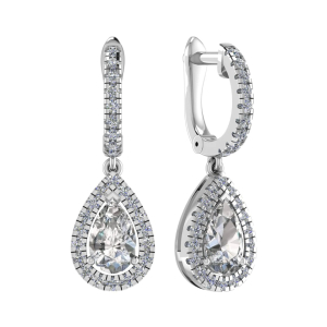 Freeda Natural 3 Prong Drop Diamond Earrings