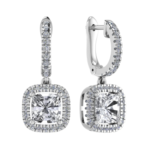 Lisalla Natural 4 Prong Set Drop Diamond Earrings