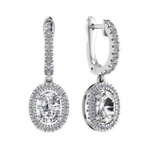 Oval Shaped Fancy Diamond Hoop Earring