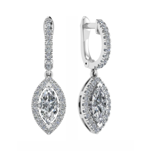 Marquises Shaped Fancy Diamond Hoop Earring