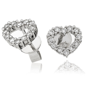 0.33 Carat Natural Round Diamond Heart Cluster Earrings