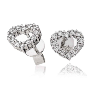 0.33 And 0.65 Carat Natural Round Diamond Heart Designed Earrings