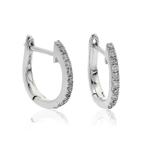 0.15 Carat Natural Round Diamond Hoop Earring In 18k And Platinum
