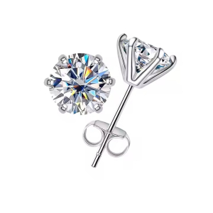 Gardenia 0.26 - 1.00 Carat Natural Round cut 6 Prong  Men's Diamond Earrings