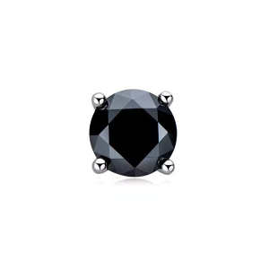 0.50-2.00 carat Round Black Diamond Men's Single Stud Earring