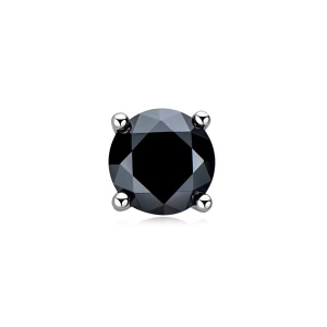 Glennis 0.50 - 2.00 Carat Black Round cut 4 Prong  Men's Diamond Earrings